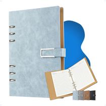 Caderno Fichário Capa Couro PU Caderneta Executiva Com Fecho Caderno Fichário Capa Couro PU Caderneta Executiva Com Fecho