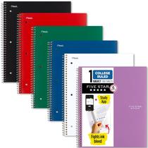 Caderno Five Star Spiral 1 Subject College Ruled 100 folhas
