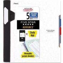 Caderno Five Star Spiral 5 Subject College Ruled 200 folhas