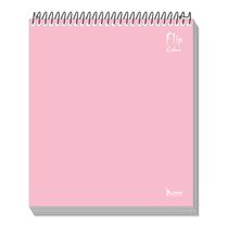 Caderno Flip Neutro Colors Rosa 80Fls 1 Matéria