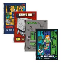 Caderno Foroni Minecraft 240 Folhas 15 Matérias Sortido