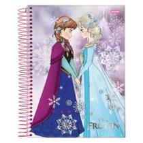 Caderno Frozen Com Arame Com Pauta Adesivo Grande A4 200 Folhas Capa Dura