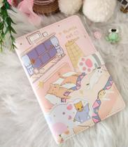 Caderno Gatinho bolo Luxo Fofo A5 Brochura Fecho Magnético de Patinha