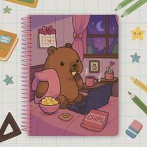 Caderno Grande Capa Dura 10 Matérias Capivara Mood