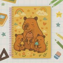 Caderno Grande Capa Dura 10 Matérias Capivara Mood