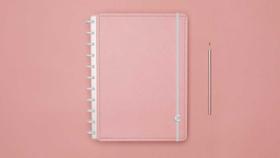 Caderno grande rose pastel caderno inteligente