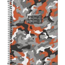 Caderno Hide Camuflado Laranja - 80 folhas - Tilibra