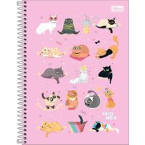 Caderno Hug Me Capa Dura 1 Matéria 80 Folhas Gatos Rs - Tilibra