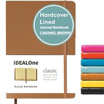 Caderno IdeaLone Capa dura de couro A5 14,5x20 cm Marrom