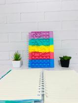 Caderno Infantil Pautado Espiral Capa Pop It Personalizado e Colorido tamanho 15x21cm