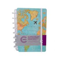 Caderno Inteligente A5 80Fls Gocase Mapa Mundi Azul