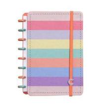 Caderno inteligente arco-iris pastel grande c/80fl