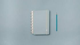 Caderno inteligente azul pastel medio
