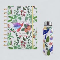 Caderno Inteligente C/ Garrafa 800ml Inox Floridos Coleção Caderno Inteligente C/ Garrafa 800ml Inox Floridos Coleção