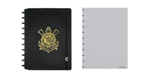 Caderno Inteligente Corinthians Fiel Preto Grande + Refil