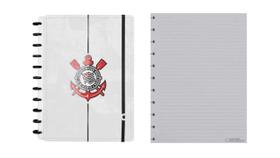 Caderno Inteligente Corinthians Timão Branco Grande + Refil