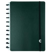 Caderno Inteligente Dark Green Verde Escuro Tamanho A4 Grande Capa Dura Disco Universitário Escolar Folha Destacável 90g
