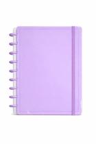 Caderno Inteligente Disco Grande G 60 Folhas Reposicionáveis Capa Dura Lilás Elástico Disko