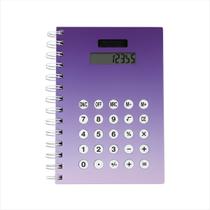 Caderno Inteligente Espiral Metálica Resistente Capa Dura 160 Folhas Degradê Com Calculadora Embutida Visor Solar Para Carregamento