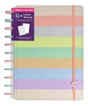 Caderno Inteligente G+ Linhas Brancas Tons Pastel Arco-íris