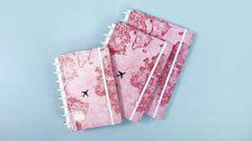 Caderno Inteligente Grande By Gocase Mapa Mundi Rosa