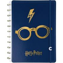 Caderno Inteligente Grande Harry Potter Azul 80Fls