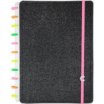 Caderno Inteligente Grande Lets Glitter Neon Black 80Fls Caderno Inteligente Grande Lets Glitter Neon Black 80Fls