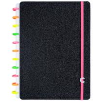 Caderno Inteligente Grande Lets Glitter Neon Black