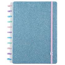Caderno Inteligente Grande Lets Glitter Ocean Blue - Cigd413 Caderno Inteligente Grande Lets Glitter Ocean Blue - Cigd413