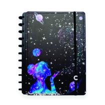 Caderno inteligente grande poeira das estrelas 80 fls caderno inteligente