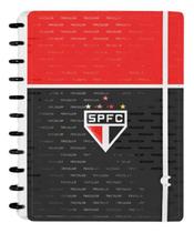 Caderno Inteligente Grande- São Paulo Tricolor Preto- 80 Fls