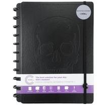 Caderno Inteligente Ink Black Preto Alexandre Herchcovitch Tamanho Grande Capa Dura Alto Relevo Sistema de Discos