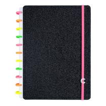 Caderno Inteligente Lets Glitter Neon Black Grande 80 Folhas CIGD4145 Preto - CI Caderno Inteligente Lets Glitter Neon Black Grande 80 Folhas CIGD4145 Preto - CI
