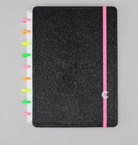 Caderno inteligente lets glitter neon black medio - CI - Caderno Inteligente
