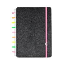 Caderno Inteligente Lets Glitter Neon Black Médio Caderno Inteligente Lets Glitter Neon Black Médio