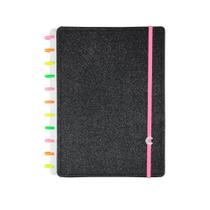 Caderno Inteligente Lets Glitter Neon Black Preto Ci Tamanho Grande de Disco 80 Folhas Caderno Inteligente Lets Glitter Neon Black Preto Ci Tamanho Grande de Disco 80 Folhas
