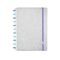 Caderno Inteligente Lets Glitter Silver Prata Ci Tamanho Grande de Disco 80 Folhas Caderno Inteligente Lets Glitter Silver Prata Ci Tamanho Grande de Disco 80 Folhas