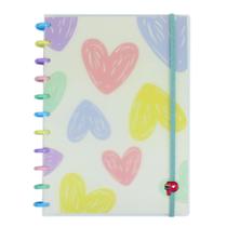 Caderno Inteligente Medio Decor 3 Capas Flor Amores Pop Disc