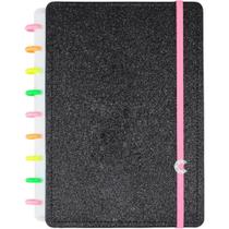 Caderno Inteligente Medio LETS Glitter Neon BLACK
