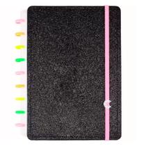 Caderno Inteligente Médio Lets Glitter Neon Black