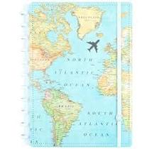 Caderno inteligente medio mapa mundi gocase 80 folhas