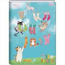 Caderno Jandaia universitário 1M funny cats brochura 80fls -