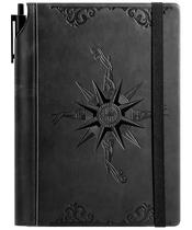 Caderno Journal CAGIE Compass Leather A5 288p para homens Caderno Journal CAGIE Compass Leather A5 288p para homens