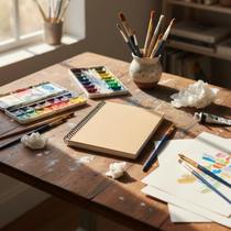Caderno Kraft A5 Capa Dura Miolo Liso Espiral 100 Folhas