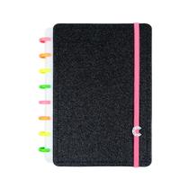 Caderno lets glitter neon black médio Caderno lets glitter neon black médio