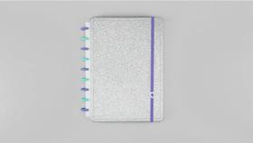 Caderno Lets Glitter Silver 2.0 Grande CIGD4146 Caderno Inteligente