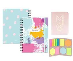 Caderno Livre Para Criar Miolo Color + Stick Note 6 Rosa