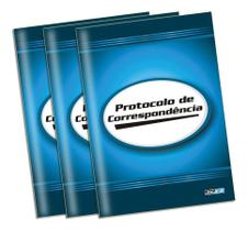Caderno Livro De Protocolo De Correspondência Kit 3