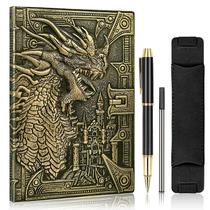 Caderno LongLongJin DND com Relevo 3D em Couro PU, Formato A5