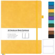 Caderno MALEDEN A4 21x28cm Capa dura, papel grosso amarelo